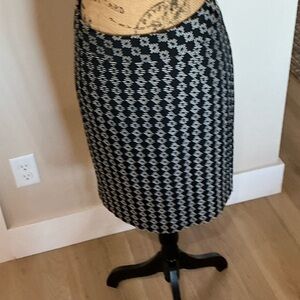 Coldwater Creek Monochrome Patterned Pencil Skirt